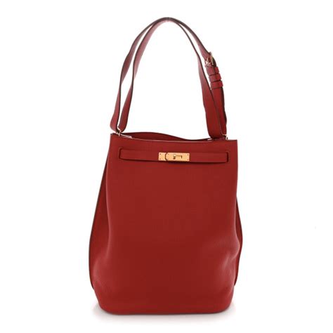 HERMES Togo So Kelly 26 Rouge Garance 